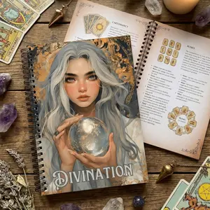 Divination for Beginners Guidebook, 58-Page Illustrated Handbook, Tarot, Rune, Pendulum, Tea Leaf, Palmistry, Scrying, Witchcraft Supplies