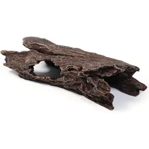 Fish Tank Decorations - Large Aquarium Decorations Air Bubbler Tree Fish House for Betta Hideout Caves Buddha Decor Temple Ruins Arched Betta Fish Accessories Reptile House Shelter Decor (Wood A-M)