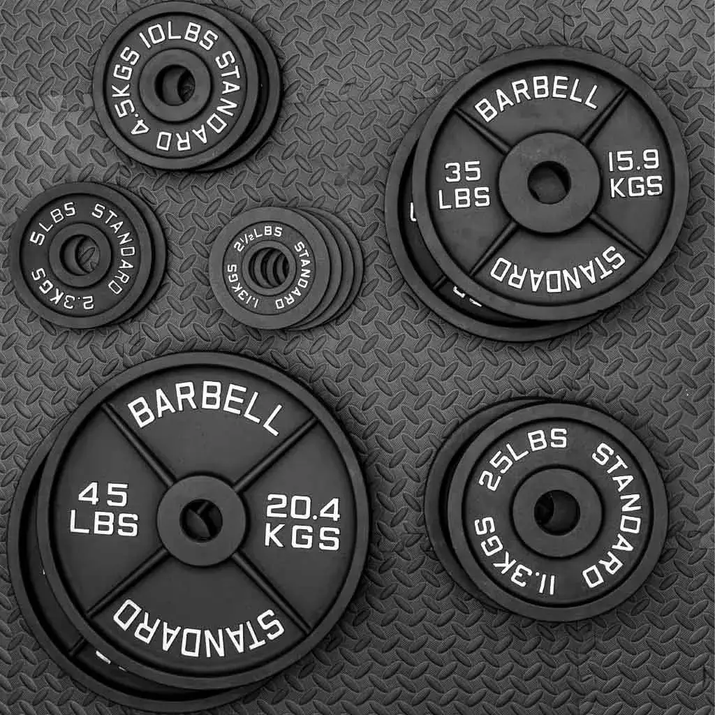 Cast Iron Olympic Weight Plates - Heavy-Duty Weights for Lifting, Home Gym Equipment with Within 2% Tolerance for Fitness Training