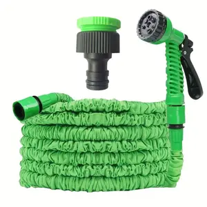 Expandable Garden Hose, 100 Feet Heavy-duty Flexible Water Hose with 7 Function Nozzle, Anti-kink Garden Hose for Outdoor Use