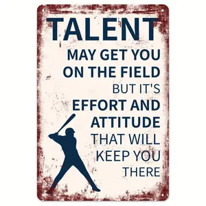 Single Talent Metal Sign Featuring Retro Baseball Wall Decor Ideal for Gift and Home Kitchen or Bar