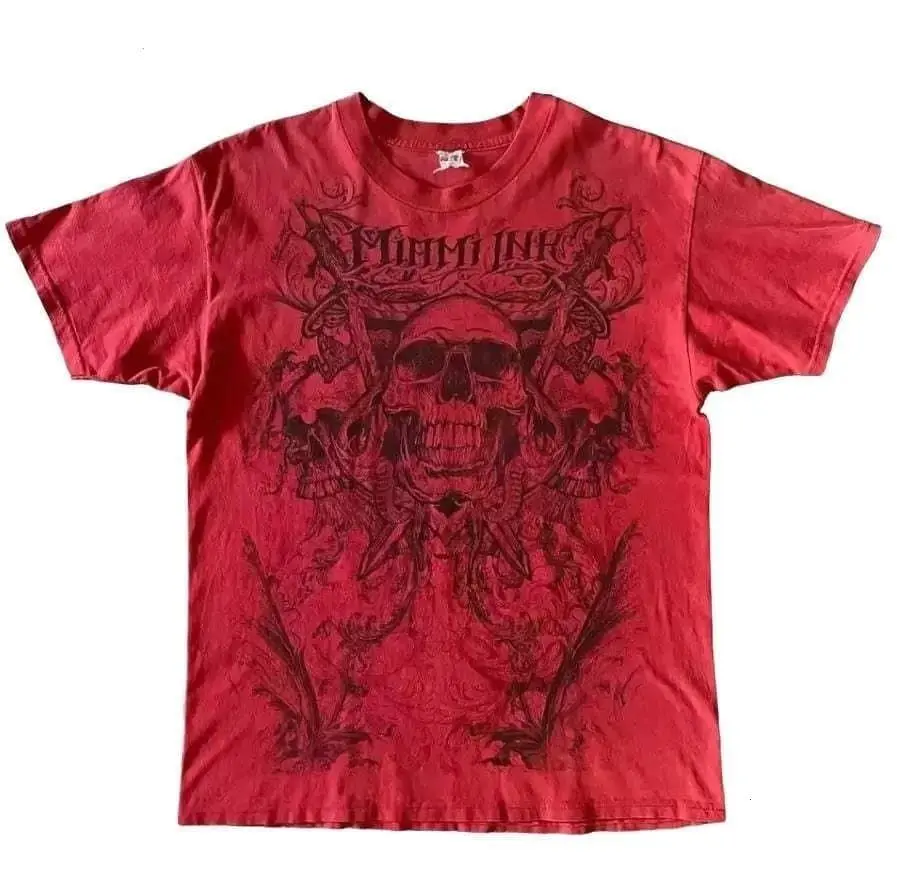 Vintage Dark Skull Tattoo Graphic Tee | Alternative Gothic Cotton T-Shirt