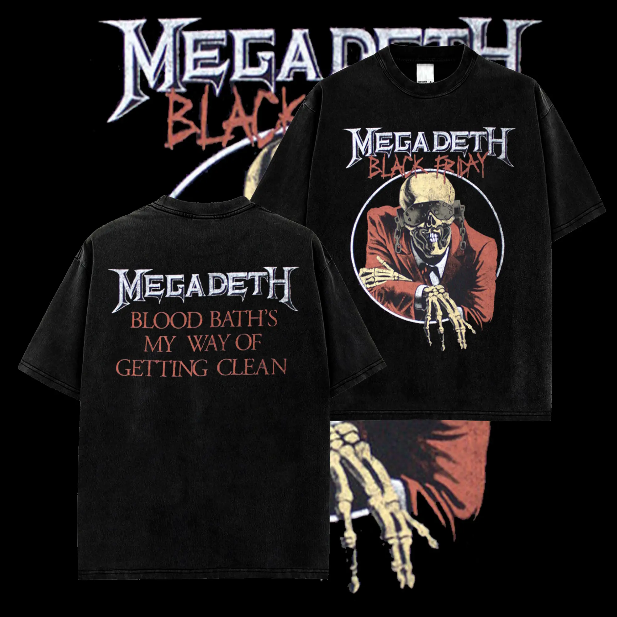 [MetalStyle] Megadeth Black Friday Retro Unisex 100% Heavyweight Cotton T-Shirt – KILLING ROAD World Tour Rock Thrash Metal Cotton Tee, Heavy Metal Rock Band Shirt, Oversized Vintage Tee, Heavy Metal Merch, Gift for Rock Fans