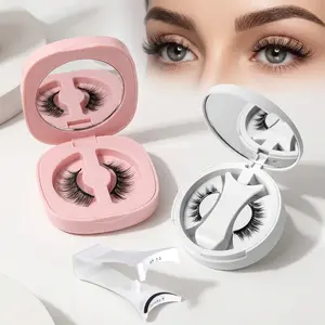 No Glue Magnetic Lashes Natural Look | 4 Magnets Strong Hold | Easy Apply for Beginners | Reusable Fake Eyelashes with Applicator and Case Makeup Cosmetic Makeup Cosmetic Cosmetic