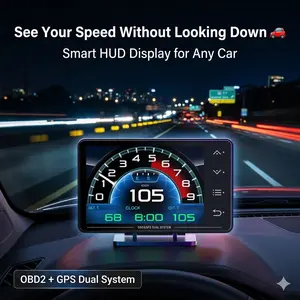 1PC Car HUD Head Up Display, Smart Digital OBD2 Speedometer, Real-Time Speed Display No Need to Look Down, for Safe Driving & Daily Use