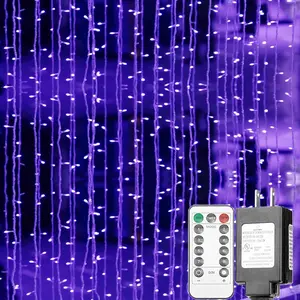Black Light Curtain String Lights for Glow Party 10ft x10ft 306 LEDs Blacklight with Remote Control for Christmas Bedroom Birthday Fluorescent Party Indoor Décor