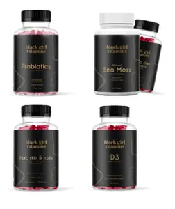 Black Girl Vitamins Complete Wellness Essentials Variant with Probiotics Sea Moss Gummies Hair Skin Nail Vitamin D3 for Immunity Energy Beauty and Gut Health