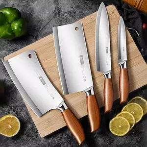 Kitchen Knife Set, 1/ Stainless Steel Chef Knife with Wooden Handle, Multipurpose Kitchen Knife Set for Home Use