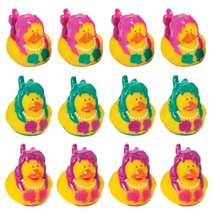 2" Magical Underwater Mermaid Yellow Rubber Ducks - 12 Pc.