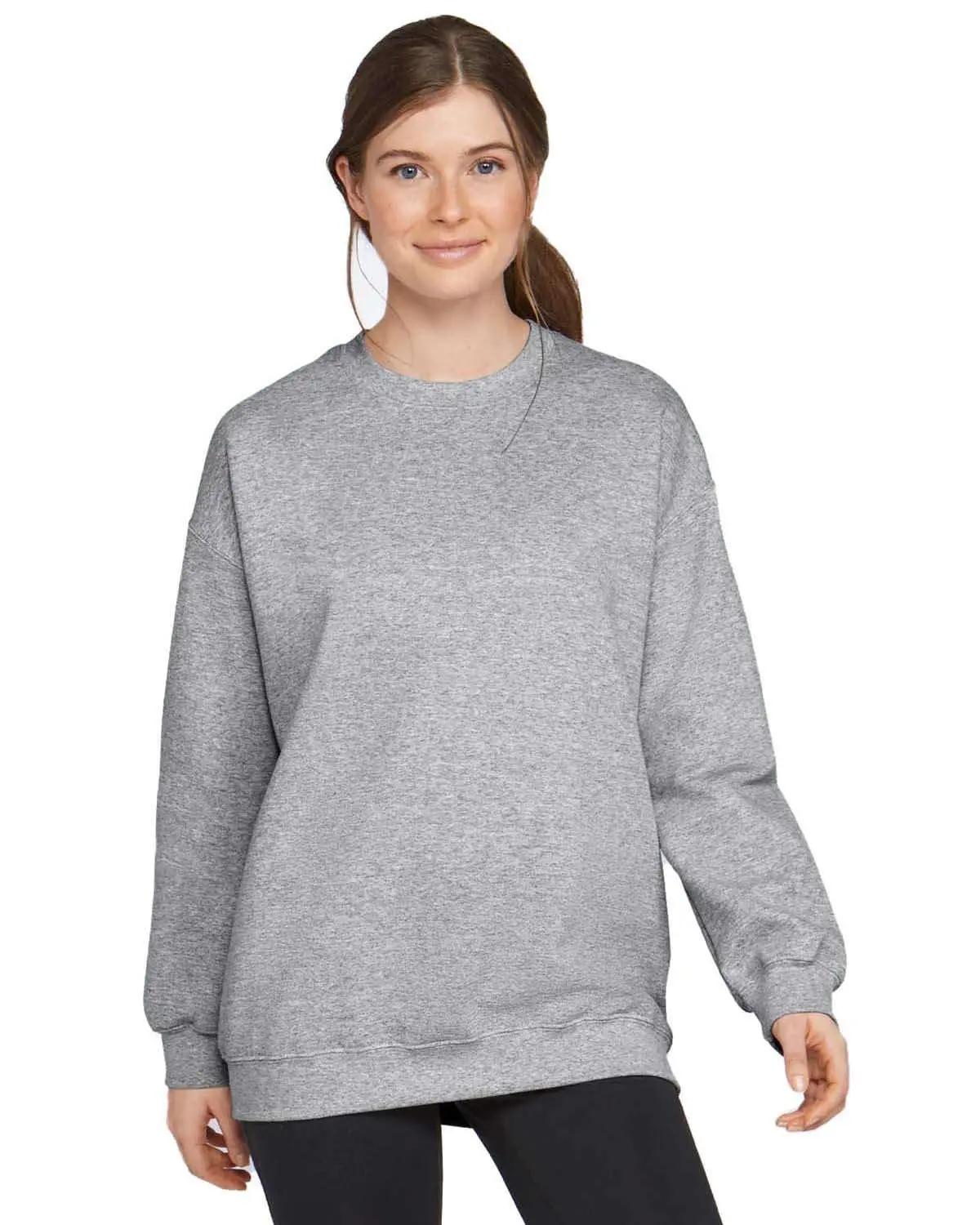 Gildan Men's SF000 Softstyle Fleece Sweatshirt - Plain Drop Shoulder Crewneck with Ringspun Cotton and Spandex for Stretch, Casual, Menswear, Relaxed Fit, Sport, Classic, Outdoor, Tops, Dropped Shoulder, Stylish, Crew Neck, Double Stitched, Round Neck, Al