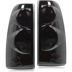 Tail Light Compatible With 1999-2006 Chevy Silverado 1500 2500 3500 2007 Classic, 1999-2002 GMC Sierra 1500 2500 3500 Driver and Passenger Side Taillights Black/Smoke