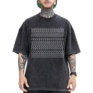 Washed Finish T-Shirt with Traditional Polynesian Tribal Heritage Graphic Design