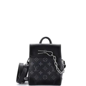 Pre-owned Louis Vuitton material Messenger Bags Steamer Bag Monogram Eclipse Canvas Nano by Rebag