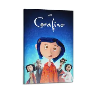 Coraline Poster for Bedroom Aesthetic Canvas Wall Art Living Room Posters Painting Picture Print Modern Family Decor Artist Bathroom Poster