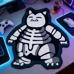 Abstract Skull Elf Fat Beast Irregular Shape Carpet, Living Room Bedroom Mat, Trendy Decorative Rug, Game Room Fun Mat, Perfect Holiday Gift