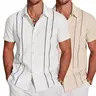 COOFANDY Men's Cuban Guayabera Shirt Short Sleeve V-Neck Button Down Casual Summer Beach Linen Top Fitted Breathable Soft Fabric