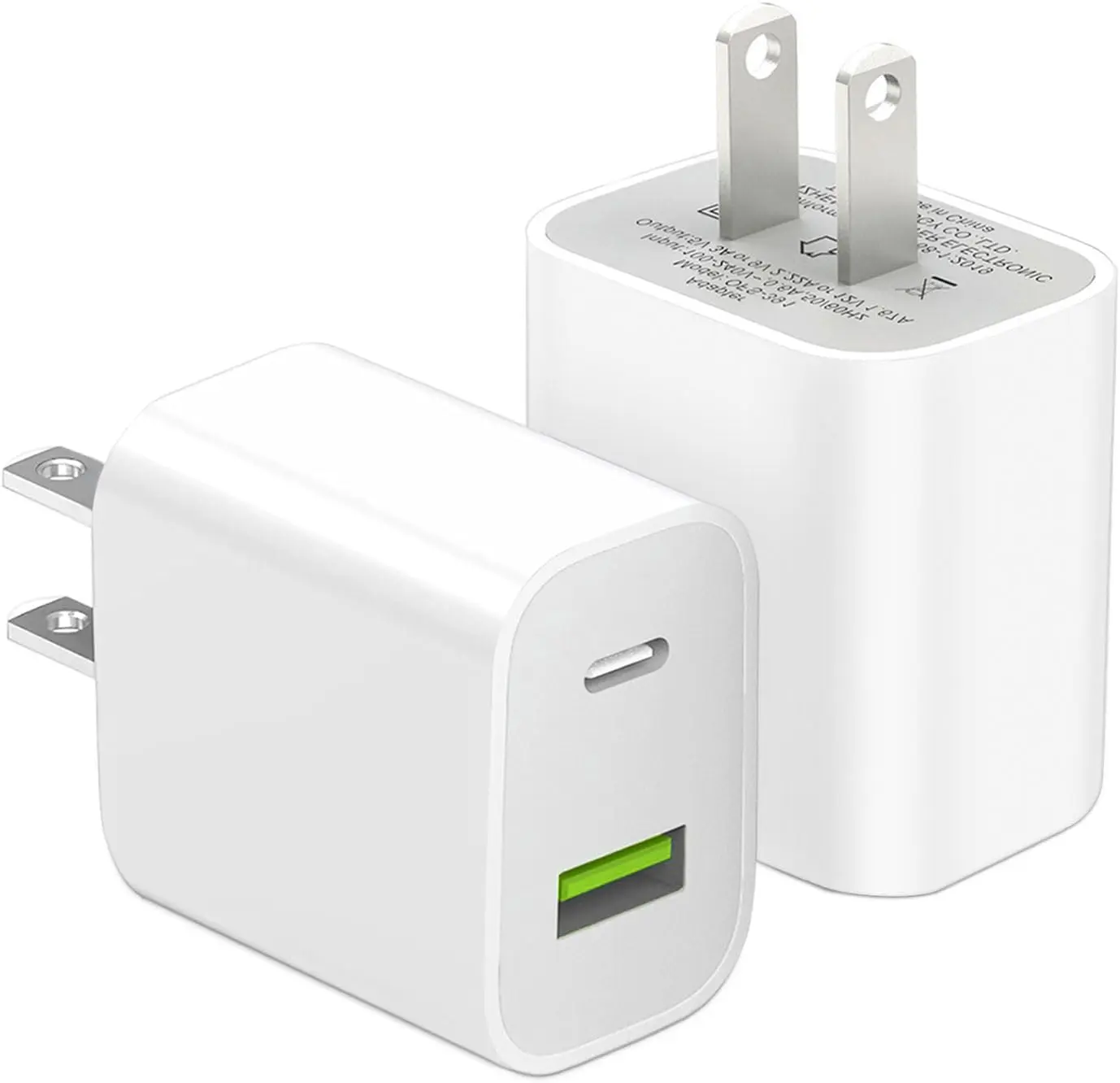 2 Pack USB C Charger Block, Dual Port Type C Wall Charger Charging Power Adapter Cube for iPhone 14/14 Pro/14 Pro Max/14 Plus/13/12/11, XS/XR/X