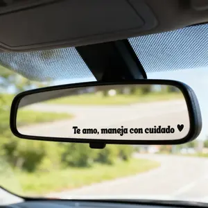 [4 Packs] Te amo,maneja con cuidado Car Rearview Mirror Sticker (black+white), Car Rearview Mirror Decal, Inspirational Vinyl Sticker, Perfect Gift for Valentine's Day, Perfect for Christmas & Halloween, Car Accessories