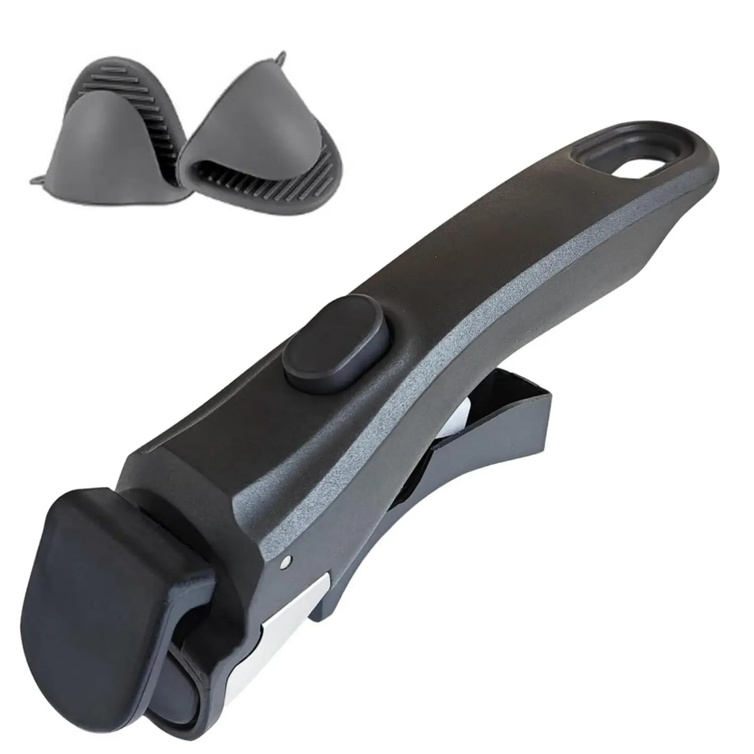 Removable Pot Handle,Black Detachable Pan Handles, Universal Pan Handle, Replacement Handles for Pots and Pans with 2 PCS Silicone Oven Mitts Heat Resistant, Fits All Cookware - Home Improvement.
