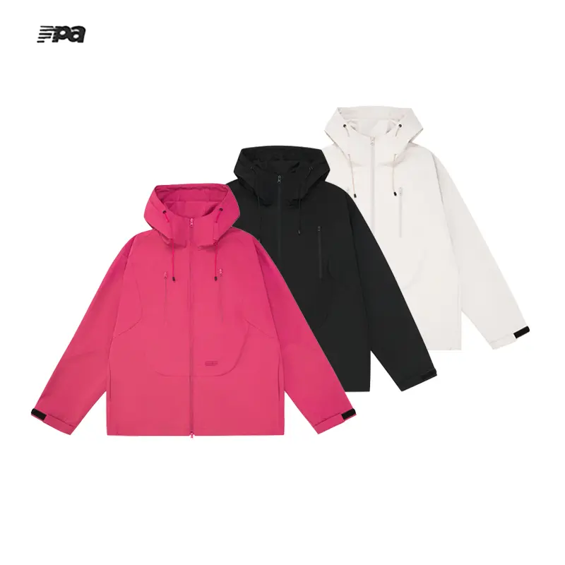 FPA Double Zipper 3D Structure Hooded Windbreaker Jacket | Windproof Outdoor Sports Unisex Waterproof Shell Coat For Men & Women | Loose Functional Streetwear Hiking Camping Wind Resistant Outerwear