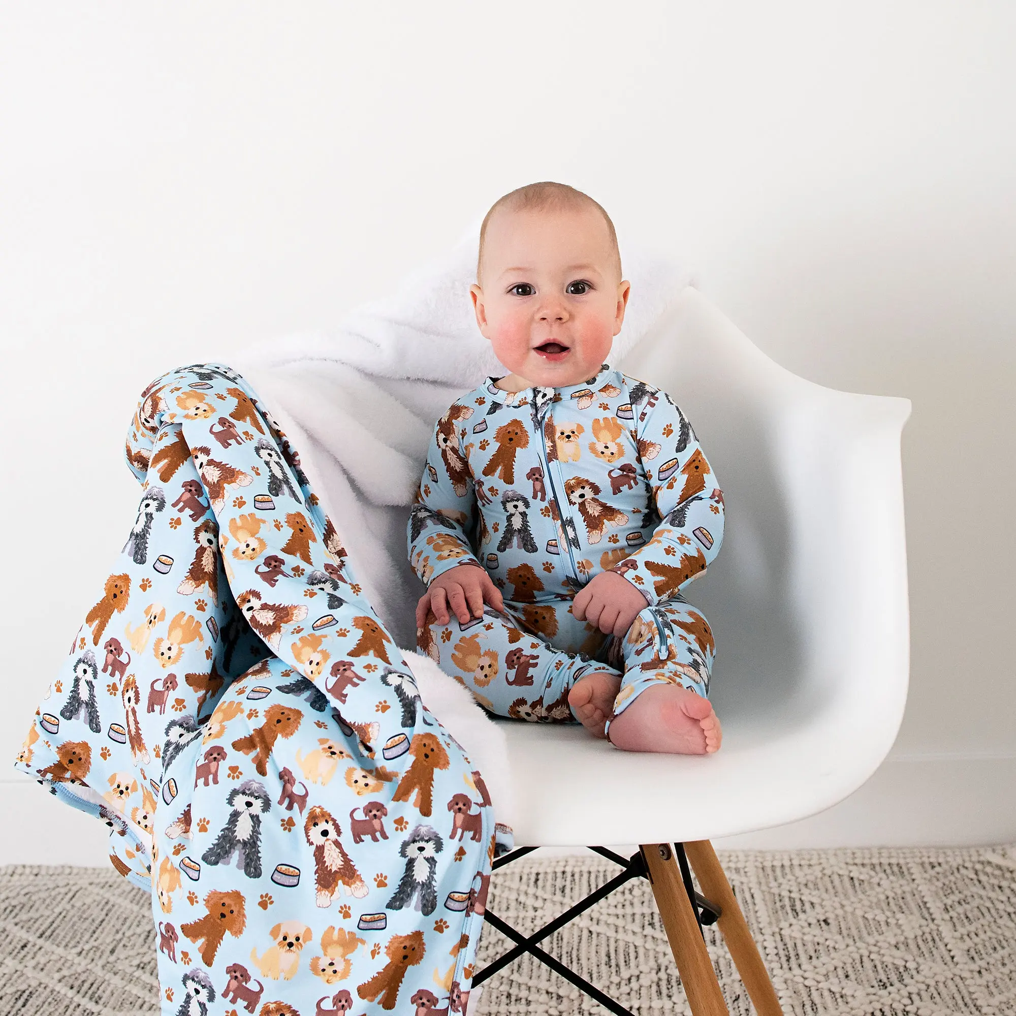 Griffin ZIP Bamboo Baby Two Way Zip Doodle Dog Outfit Gigi and Max