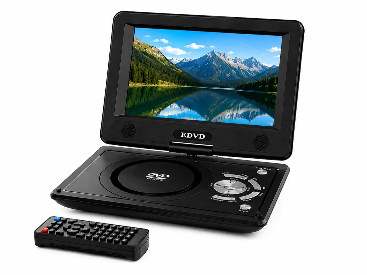 Portable DVD Player with High Definition Eye Protection Screen, 1800mAh Rechargeable Long-Lasting Battery, USB/TF Card & All Formats CD/DVD Playback for Kids, Home & Outdoor Travel Entertainment Multimedia Video Player External Dvd Player