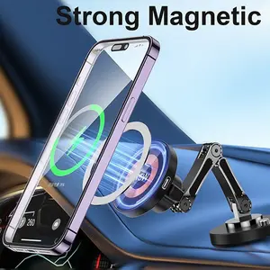 【PASLDA】15W Wireless Charger Magnetic Car Phone Holder,360° Adjustable, Suction Cup Phone Mount For Magsafe,Stays Car Accessories,Ortable Cell Phone Holder For Car,Men's Car Accessories