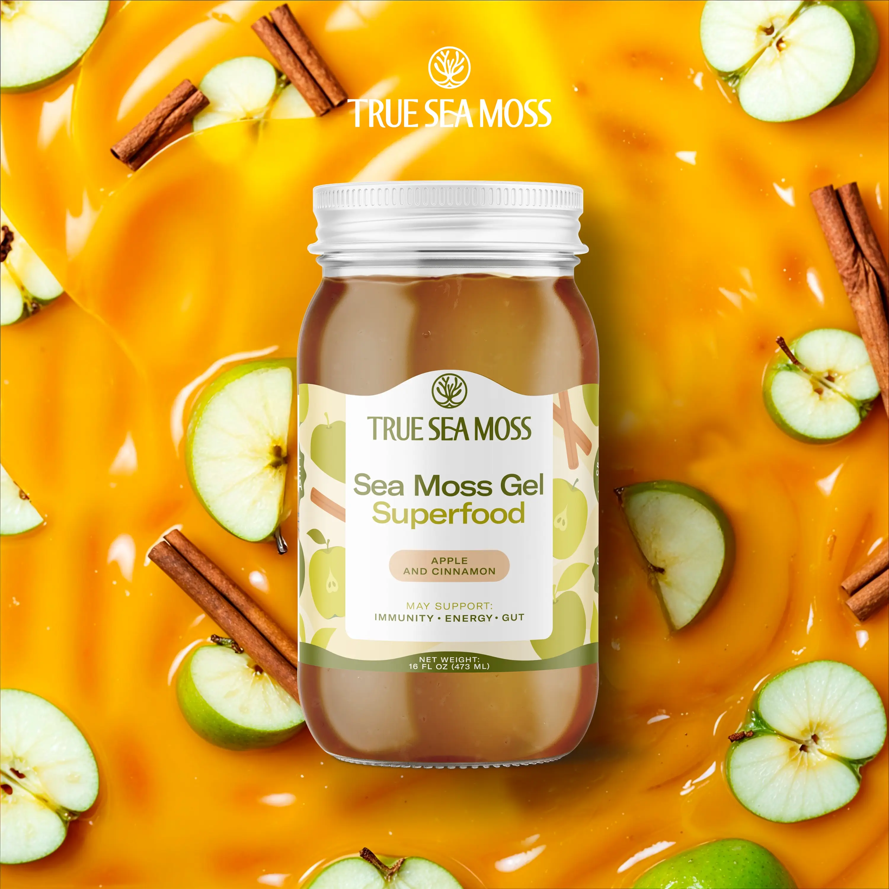 TrueSeaMoss Apple/Cinnamon Irish Sea Moss Gel – Rich in Minerals & Vitamins – su...