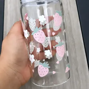 Pastel pink strawberry cup