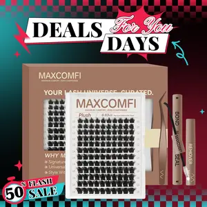 MaxComfi Plush False Eyelashes - Volume Lashes, Fluffy Lash Clusters, Thin Band, Gentle Fit, Waterproof, Long-Lasting, Beginner-Friendly for Natural Daily Use, Summervibes Cosmetic Makeup