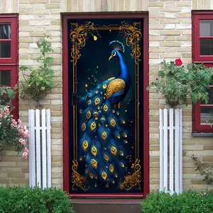 2pcs Luxury Peacock Wall Stickers Stereo Decorative Stickers Self-Adhesive Waterproof Removable Living Room Bedroom Background Wall Decals Southeast Asian Style Home Art Decor Large Size Peacock Spreadin