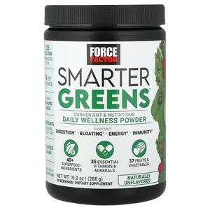 Force Factor Smarter Greens, Daily Wellness Powder, Naturally Unflavored, 10.2 oz (288 g)