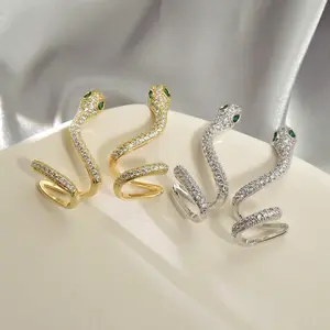 Birthday Gift | Party Fashion | Exquisite Jewelry – 2026 Trendy Snake-Shaped Cuff Earrings Sparkling Rhinestone Statement Pieces for Women