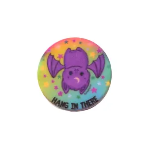 Batty "Hang in There" Silicone Focal Bead - 3mm Hole, Food Grade, Flexible, Exclusive Starr Plans Design for Jewelry Making