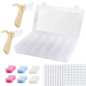 1 Set Embroidery Floss Organizer Box Tools,Bobbin Winder,1 Removable 36 Compartments with 120 Floss Bobbins and Stickers for Craft DIY Cross Stitch Thread Sewing Bead Jewelry Diamonds Storage,Father's Day Gift,Tools & Hardware