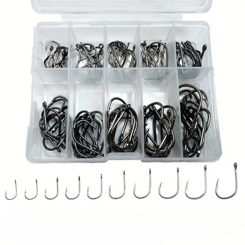 100 Pcs Fish Hooks in A Box Boxed Fish Hooks High Carbon Steel Hooks, Sport Circle Silvery Fishing Hooks, Fishing Hook Set, Fishing Gear - TikTok Shop 100 Pcs Fish Hooks in A Box Boxed Fish Hooks High Carbon Steel Hooks, Sport Circle Silvery Fishing Hooks, Fishing Hook Set, Fishing Gear - TikTok Shop