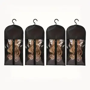 2 Pack Hair Extension Storage Bags with Hooks, Multifunctional Hanging Storage Bag, Breathable Portable Organizer for Wigs and Accessories, Home Salon Travel Essential