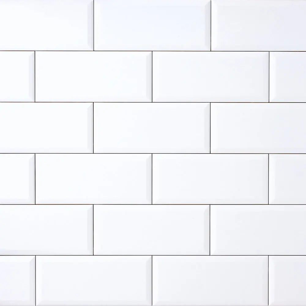 Timeless Ice White 4x10 Beveled Ceramic Tile Glossy