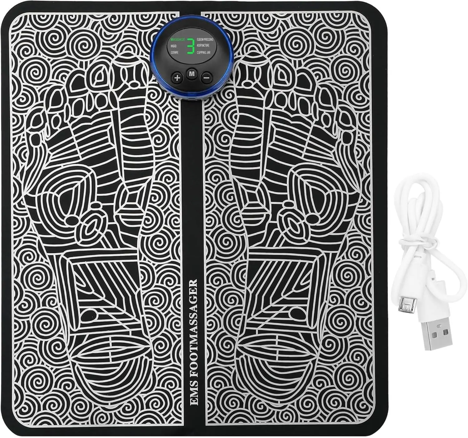 EMS Foot Massage Pad Electric Stimulator Massager Leg Reshaping Muscle Relax 6 Modes 10 Intensity Levels-2703