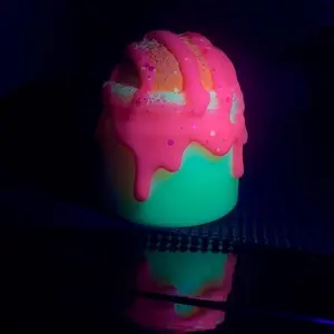 Glowing Ice Cream Sunday Slime DIY Kit Blacklight Neon Glow Slime Kit America's Amazing DIY Slime with Bright Colors Glows in Dark & Neon Under Black Lights