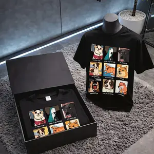 Trendy streetwear short-sleeve T-shirt with playful puppy emoji print; summer 100% cotton, soft and breathable top; matching couple tee for both men and women; men’s T-shirt, women’s T-shirt. Menswear Tshirt Tropical Bestie Crewneck