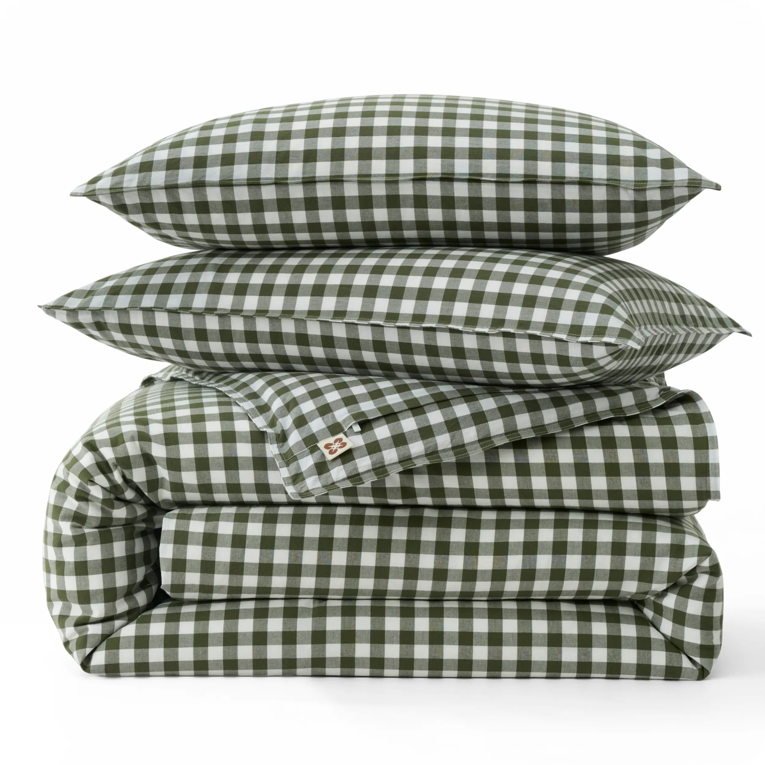 Bedsure Gingham Duvet Cover Queen & King, 100% Washed Cotton Checkered Bedding Set, Linen-Feel Percale Weave, Reversible Yarn-Dyed Plaid Comforter Cover with Zipper & 8 Corner Ties, 3 Piece Set (No Comforter)
