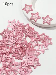 Women's Star-Shaped Fashion Hair Clips, Street Style Claw Hair Accessories, Hair Claws Set, Set of 10, Stylish Women's Hairclips