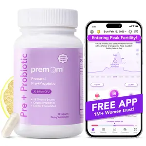 Premom Prenatal Pre & Probiotics for Women 18 Organic Strains 30 Billion CFU Supports Digestive Gut Immune Health Daily Healthcare Dietary Supplement