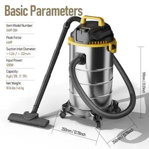 8 Gallon Wet Dry Vacuum Cleaner, 6.6 HP 20kPa Powerful Suction with Blower, Stainless Steel Heavy Duty Corded Vacuum for Home, Garage, Car & Pet Hair