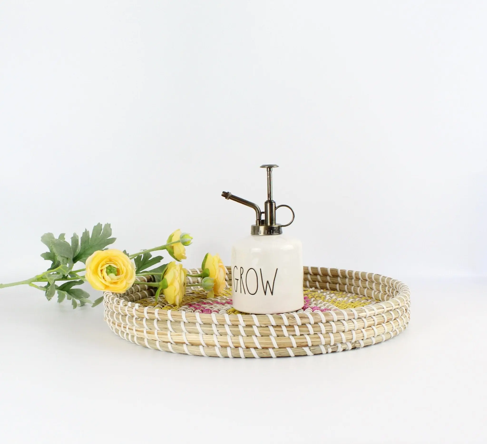 Natural Seagrass Woven Round Serving Tray