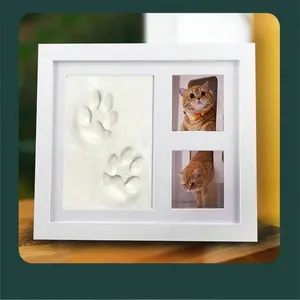 DIY Pet Paw Print Clay Frame, Wall Hanging Picture Frames, Home Decor Gift for Friends, Lovers, Parents, Meaningful Memorial Keepsake