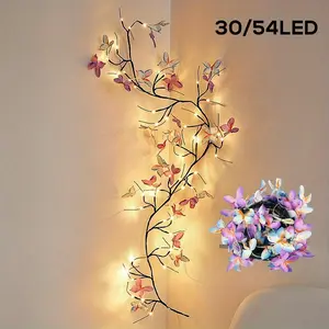 LED branch butterfly string lights, Branch Butterfly Design, InS-style decorative lights, smart flashing, 8 modes, button switch, for home, bedroom, corridor, outdoor, Christmas, decoration, warm light