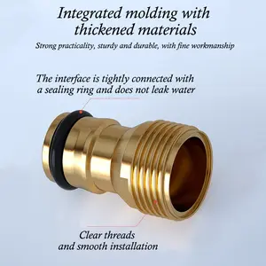 Garden Hose Quick Connect Solid Brass Connector 1/2 Inch High-Quality Brass Material Corrosion & Wear Resistant Quick Connection Design for Irrigation Systems