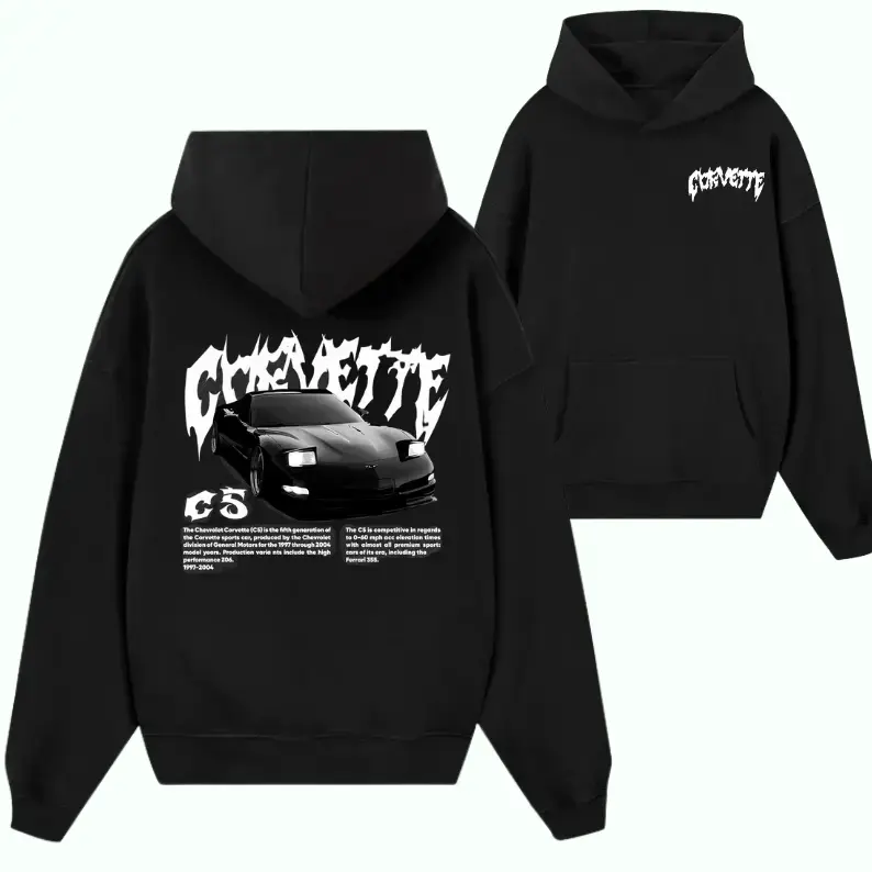 Corvette C5 Hoodie, Sports Car Graphic Hoodie, Vintage Automotive Style Hoodie, Streetwear Racing Outfit, Gift For Men Women, Casual Everyday Wear